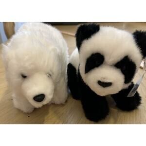 2- World Wildlife Fund 8" Polar Bear & Panda Bear GUND Plush Stuffed Animals 2